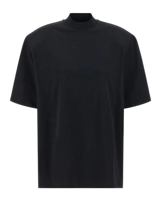 The Attico Black Maxi Shoulder Strap T-Shirt