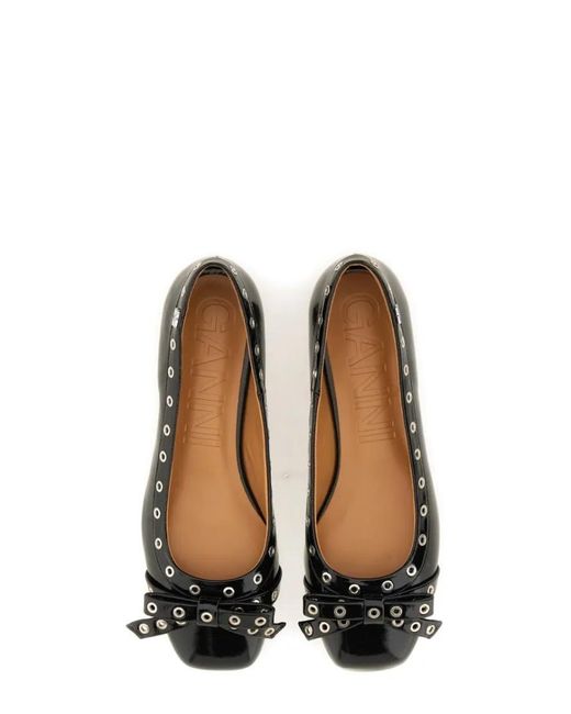 Ganni Black Ballerina With Bow