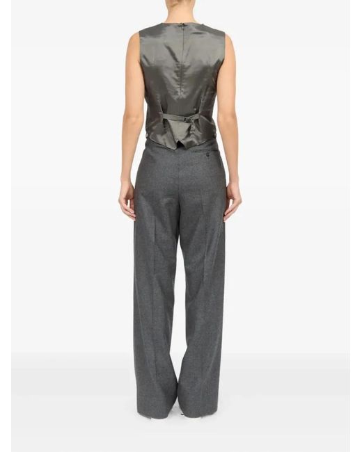 MM6 by Maison Margiela Gray Virgin Wool Trousers