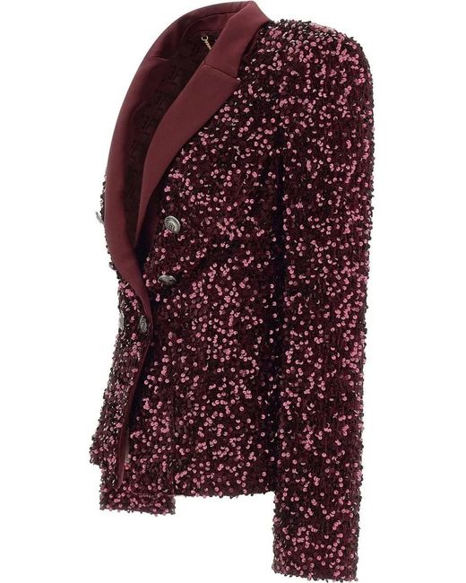 Elisabetta Franchi Purple Jackets Bordeaux