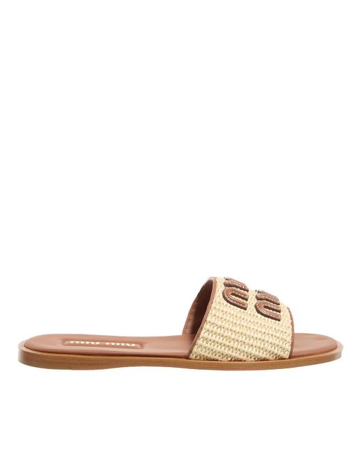 Miu Miu Slippers & Mules in het Brown