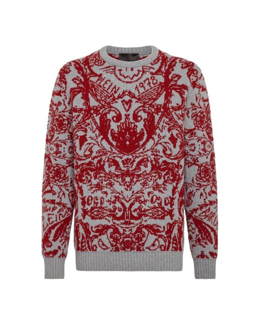 Philipp Plein Rundhalspullover in Red für Herren