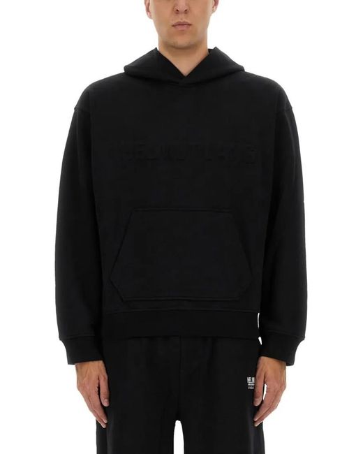 Helmut Lang Sweatshirt With Embossed Logo in Black für Herren