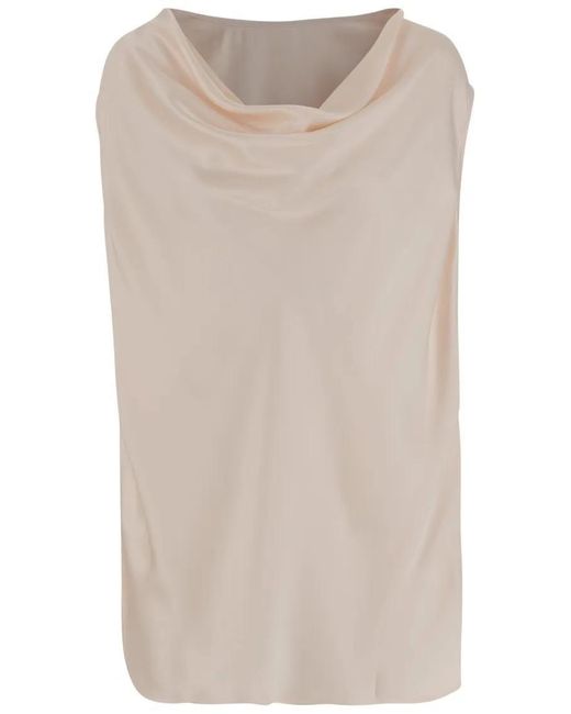 Sa Su Phi Natural Silk And Viscose Draped Top