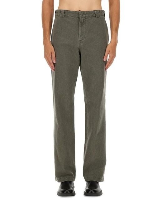 Aspesi Straight-Leg Cotton Pants With Mid-Rise Waist And in Green für Herren