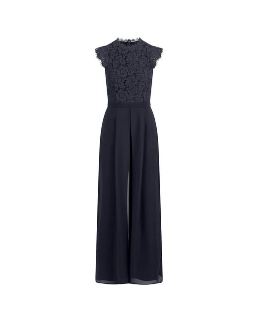 Apart Blue Overall Mit Spitzenoberteil