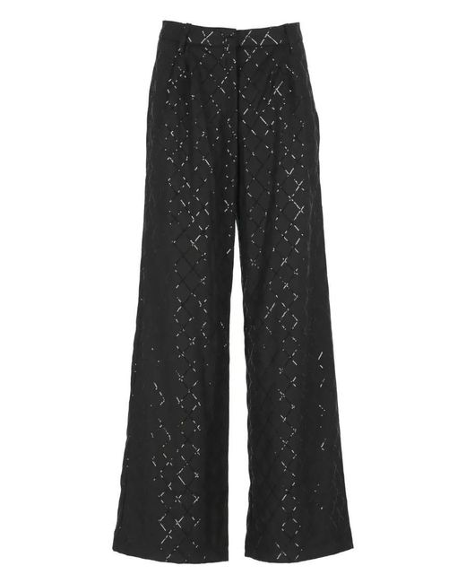 ROTATE BIRGER CHRISTENSEN Black Viscose Pants