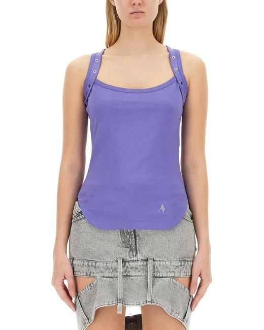 The Attico Purple Tops With Logo