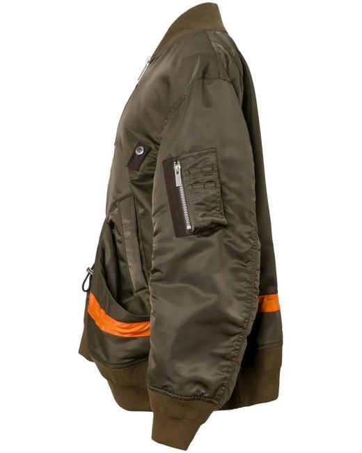 Sacai Gray Nylon Twill Blouson With Structured Fit