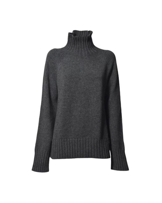 Max Mara Black Dark Wool And Cashmere Mantova Turtleneck
