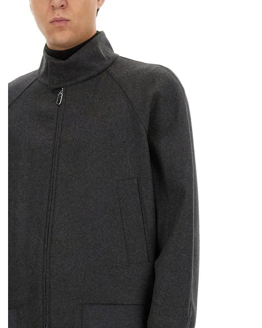 Fendi Cashmere Blouson With High Collar in Black für Herren