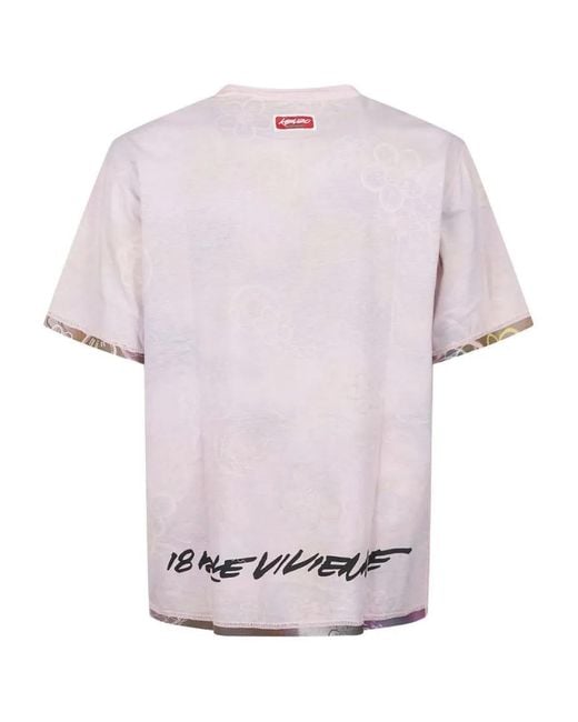 KENZO Short-Sleeved Crew Neck Tee With Floral Pattern in Pink für Herren