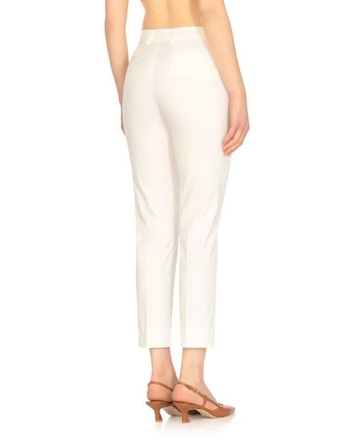 PT Torino White Tailored Cotton Pants