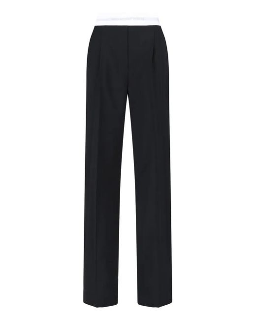 Alexander Wang Blue High-Waisted Trousers With Contrast Elastic