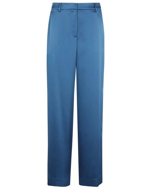 Jonathan Simkhai Blue Wide-Leg Trousers With Elasticized Waist And Smoot