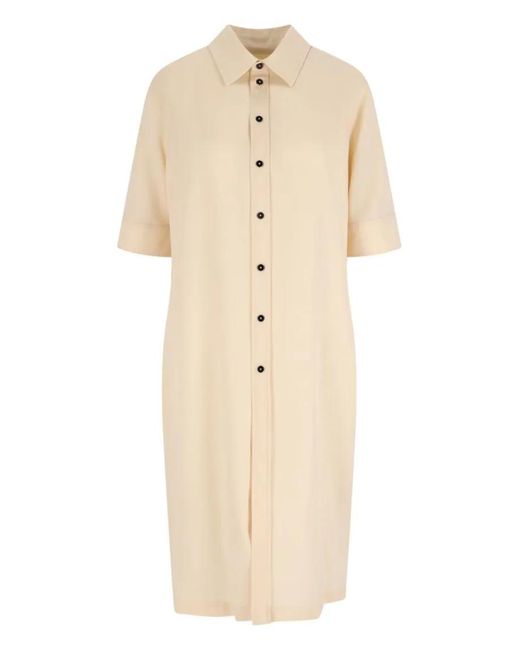 Jil Sander Natural Midi Chemisier Dress – Cream