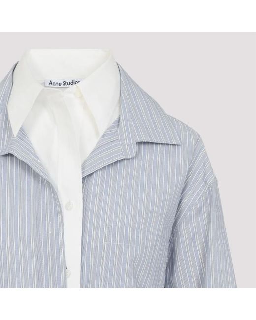 Acne Blue Cotton Blouse