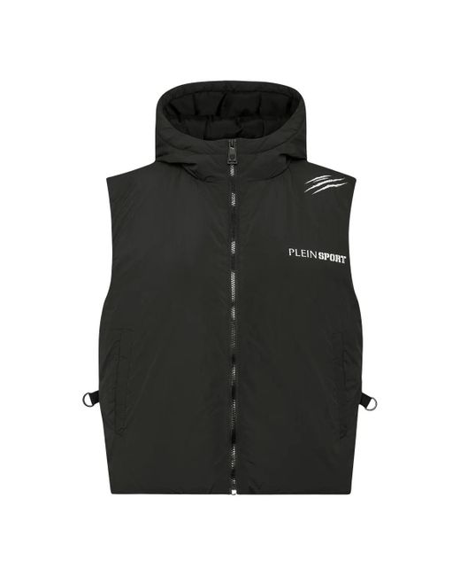 Philipp Plein Black Daunenweste Scratch