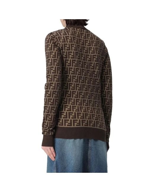 Fendi Brown Cotton Ff Sweater