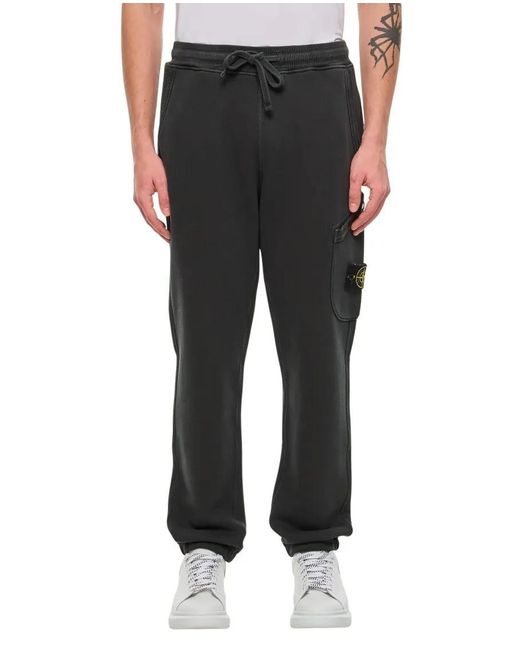 Stone Island Jogging Pants With Detachable Logo in Black für Herren