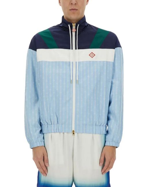 Casablanca "Pinstripe Laurel" Track Jacket in Blue für Herren
