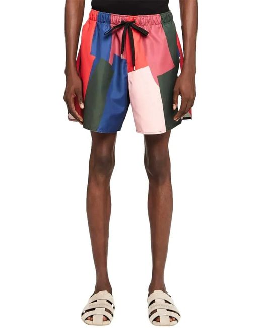 J.W. Anderson Short De Bain A Imprime Graphique in Red für Herren