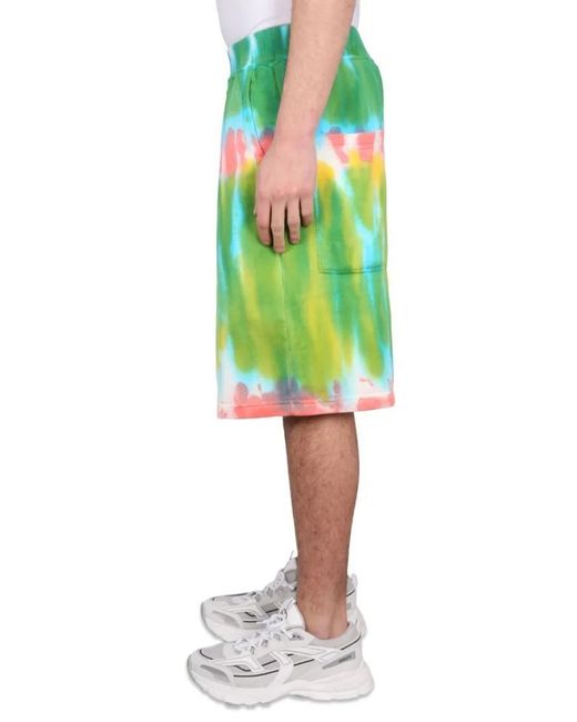 DSquared² Bermuda Shorts With Vibrant Tie-Dye Pattern in Green für Herren