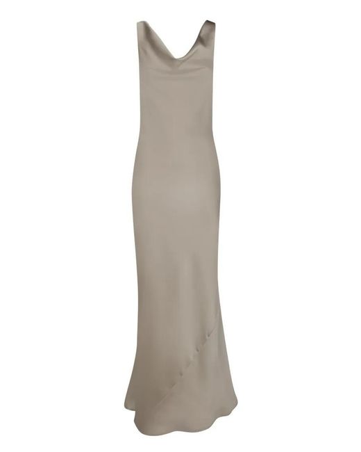 Blanca Vita Gray Maxi Dress With Scoop Neckline