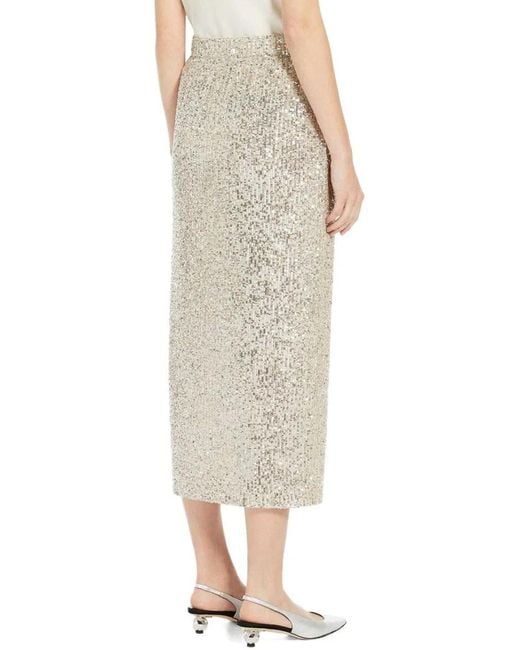 Max Mara Black Weekend Ottelia Sequins Skirt Silv