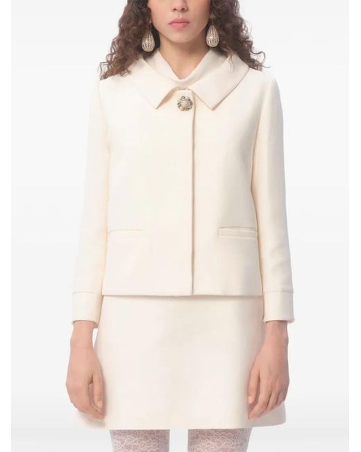 Valentino Garavani White Crepe Couture Jacket