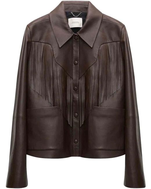 Dorothee Schumacher Brown Leather Statement Jacket