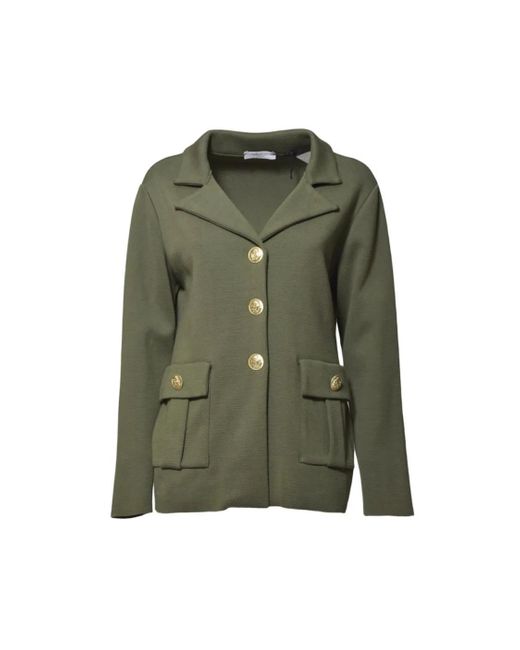 Charlott Green Military Cotton V-Neck Jacket
