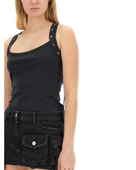 The Attico Black Tops With Logo