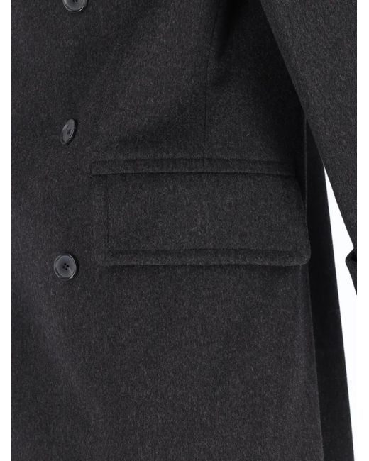 Emanuela Caruso Double-Breasted Coat With Notched Lapel in Black für Herren