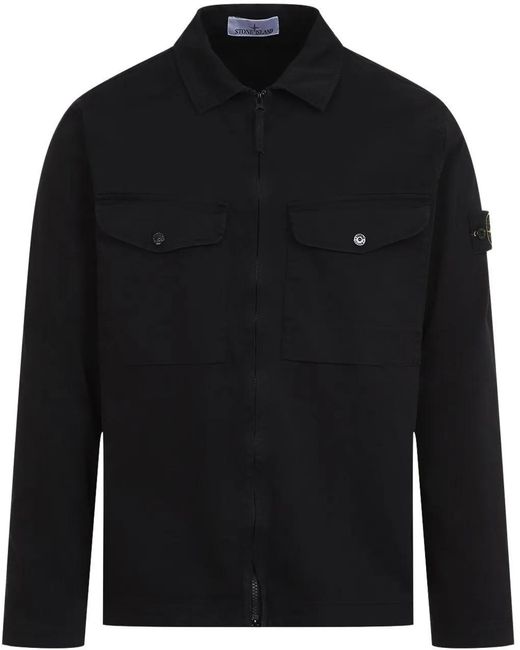 Stone Island Overshirt With Zip in Black für Herren