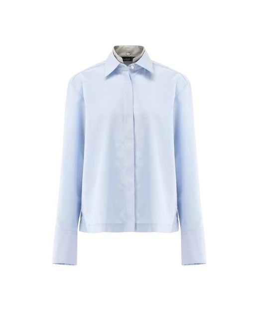 Van Laack Blue Bluse Modern Fit Uni