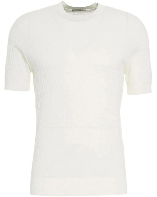 Paolo Pecora T-Shirt With Honeycomb Structure in White für Herren