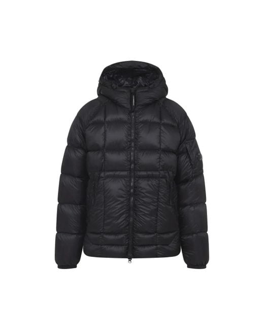 C P Company Quilted Insulated Down Jacket With Hood in Black für Herren
