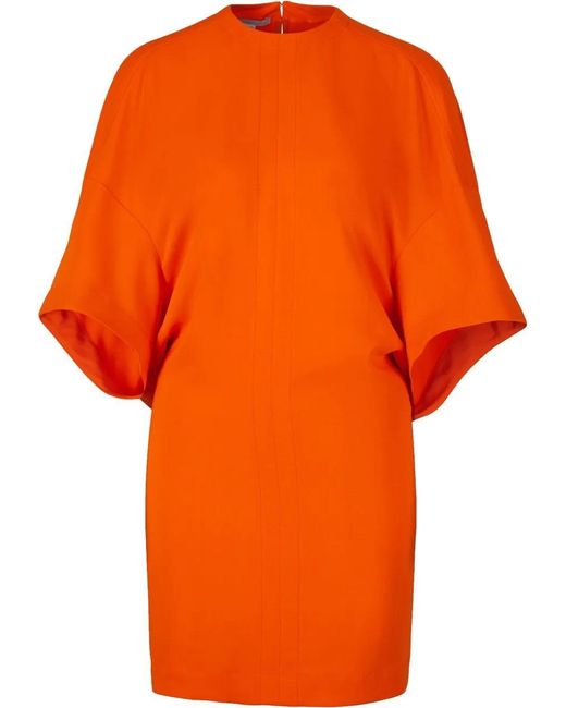 Stella McCartney Orange Oversized Sleeves Dress