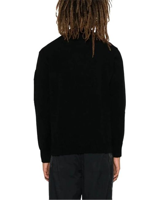 C P Company Metropolis Extra Fine Merino Wool Crewneck Divers in Black für Herren