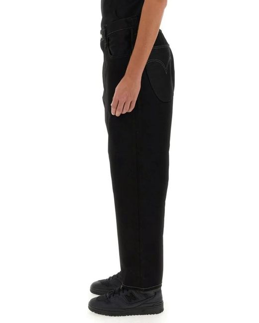 Junya Watanabe High-Waisted Wide-Leg Pants With Distinctive Stitc in Black für Herren