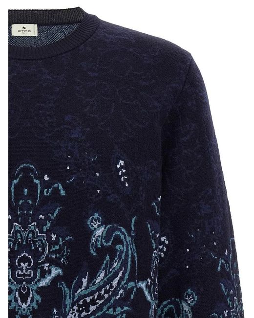 Etro Paisley Wool Sweater in Blue für Herren