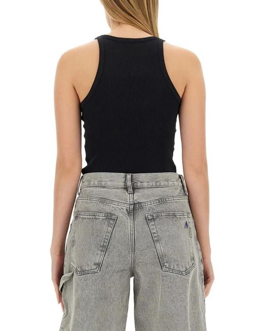 The Attico Black Jersey Tank Top