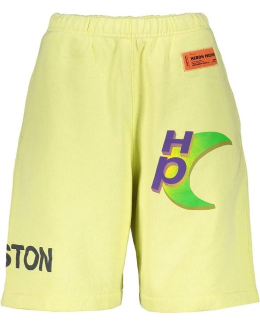 Heron Preston Cotton Shorts in Yellow für Herren