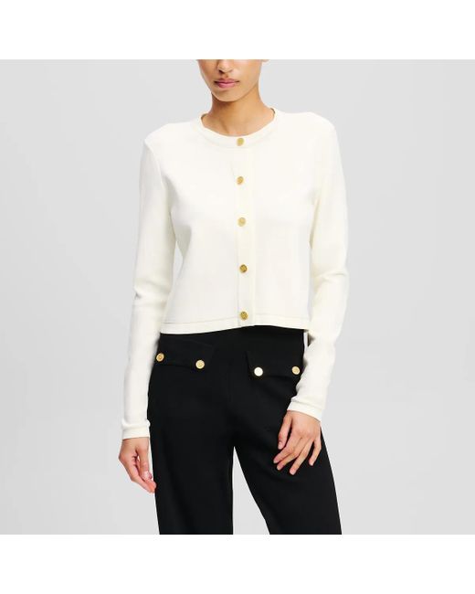 Karl Lagerfeld White Weste Mit Knopfdetail