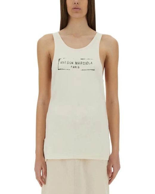 Maison Margiela White Scoop Neck Slim-Fit Tank Top