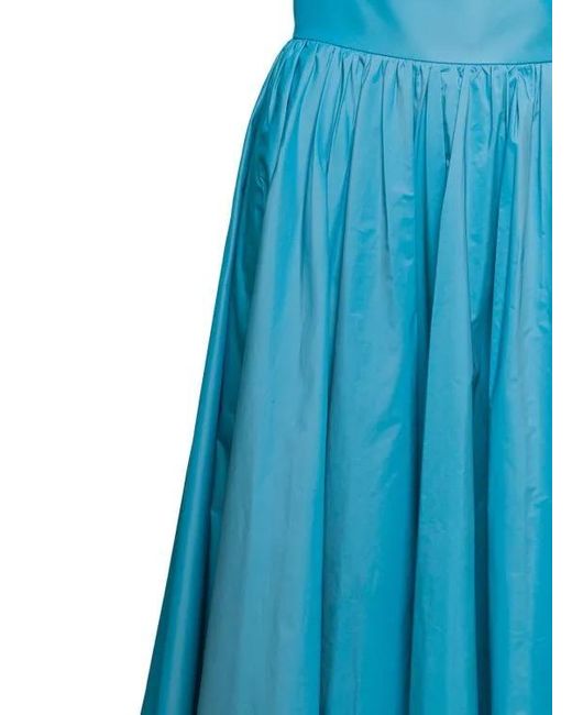 Plain Blue Light Maxi Pleated Skirt With Zip Fastening I