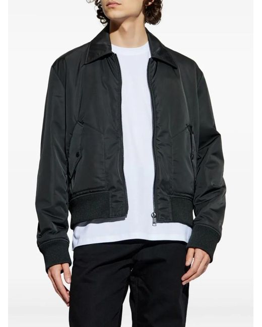 Balmain Contemporary Coat With Ribbed Cuffs And Flap in Black für Herren