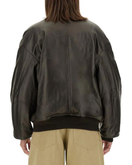 Salvatore Santoro Gray Ovine Leather Bomber Jacket