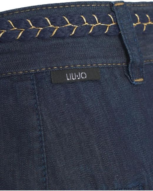 Liu Jo Blue Flared Pants With Belt